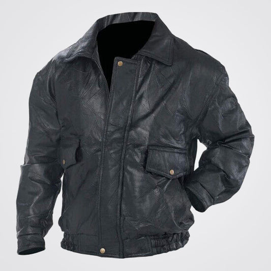 Genuine Leather Bomber Jacket