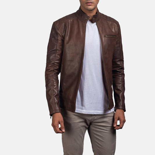 Premium Brown Leather Biker Jacket