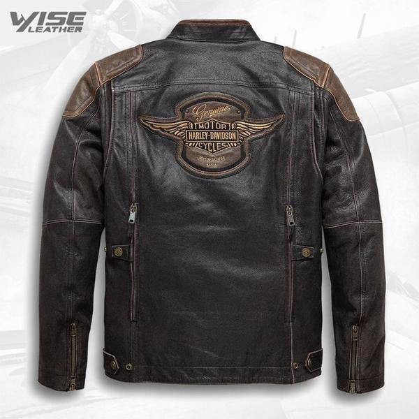 Harley-Davidson Vent Brown Men’s Genuine Leather Motorcycle Jacket