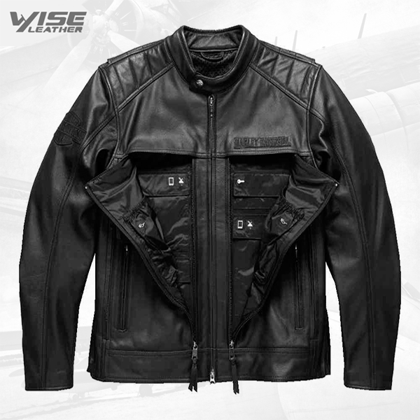 Harley Davidson Synthesis Pocket System Men’s Leather Motorcycle Jacket