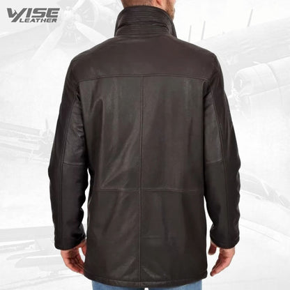 New Genuine Mens Black Leather Sport Coat