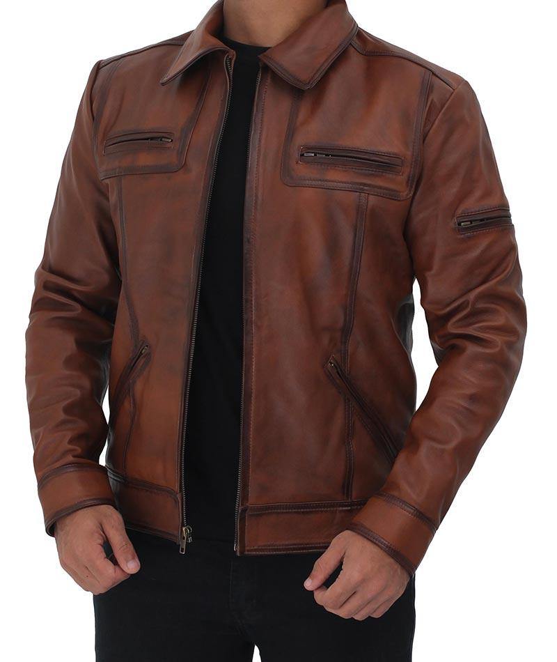 Stylish Cowhide Leather Men's Biker Jacket