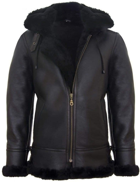 B3 Sheepskin Jacket with Detachable Hood