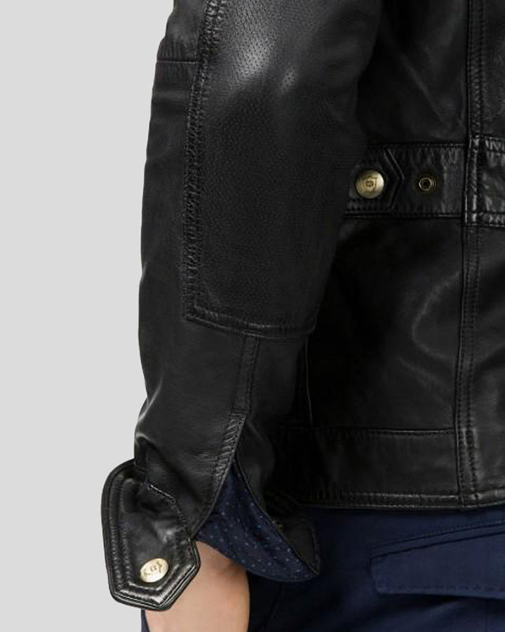 Rory Black Biker Leather Jacket