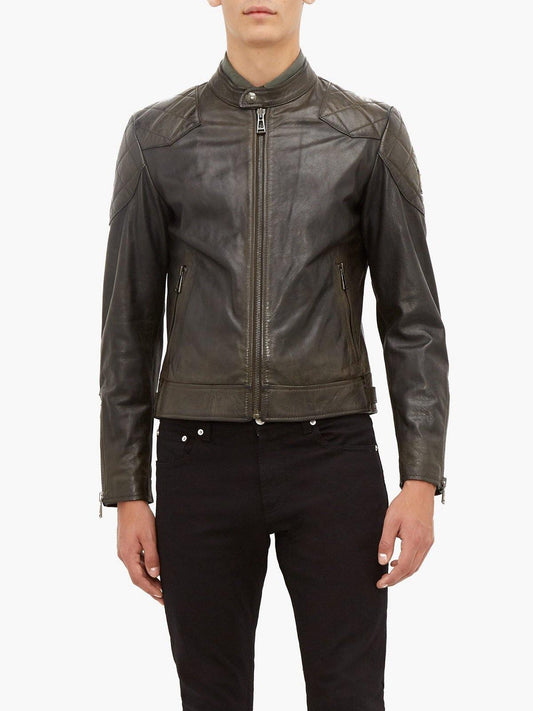 Chic Brown Leather Jacket for Men