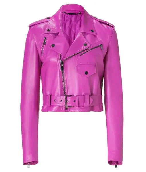 Jessica Alba Pink Leather Jacket