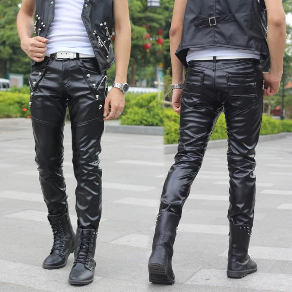Lace-up Ambition Male Leather Pants