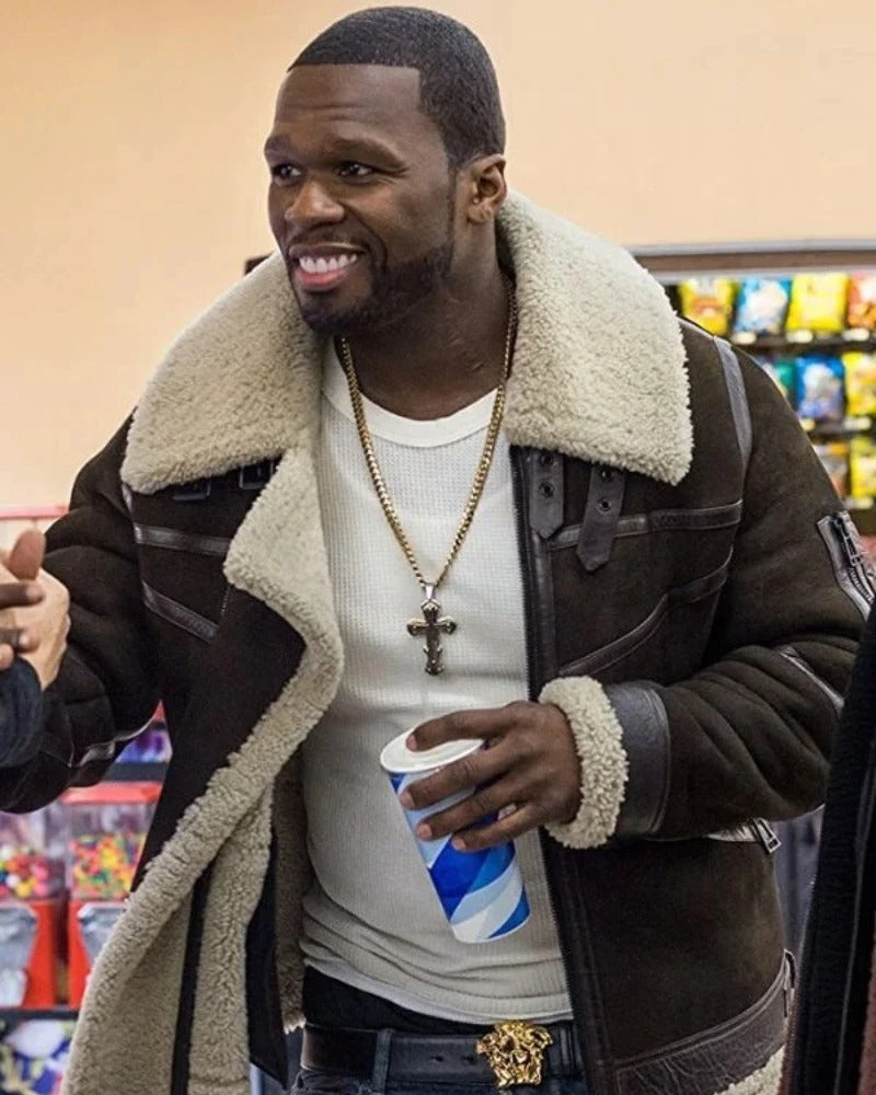 50 Cent Aviator Shearling Jacket