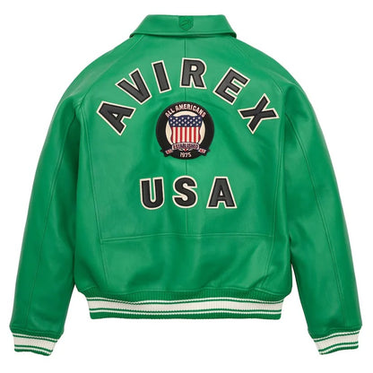 Avirex Men's Green American Bomber Jacket - Stand Out in Style