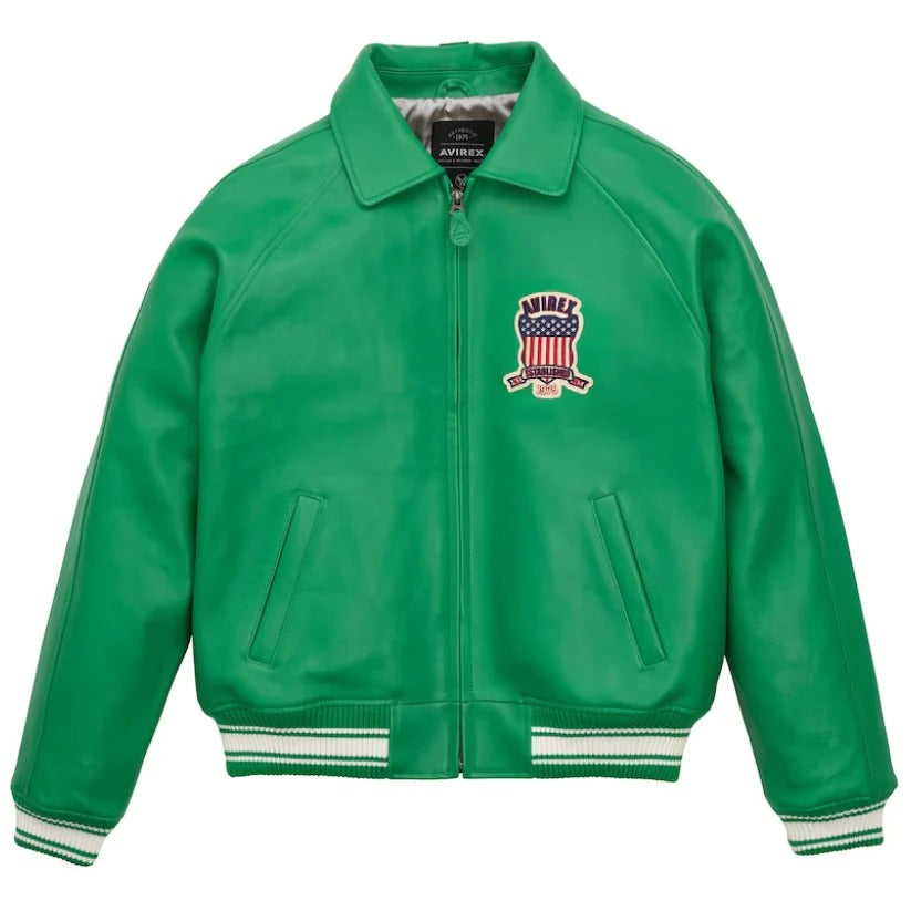 Avirex Men's Green American Bomber Jacket - Stand Out in Style