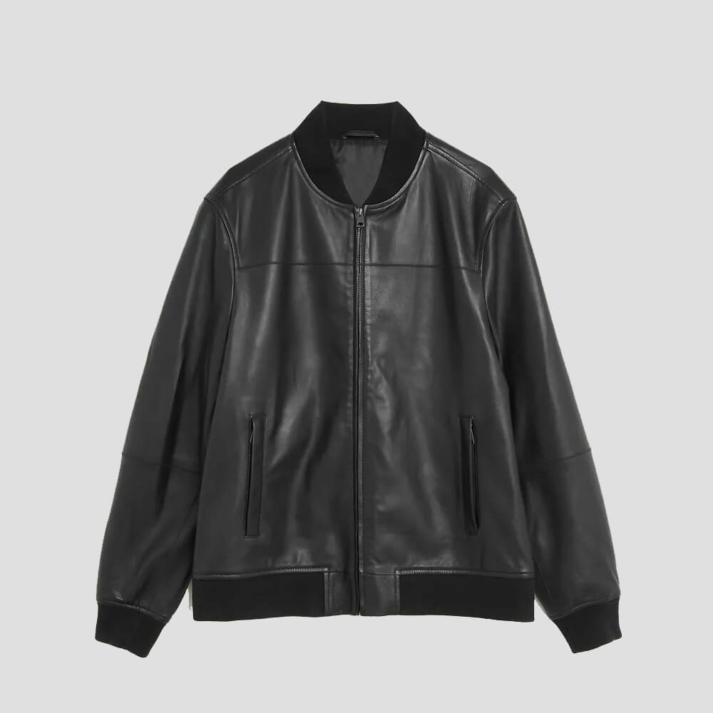 Black Bomber Jacket Mens - A1 Bomber Jacket - Flight Jacket