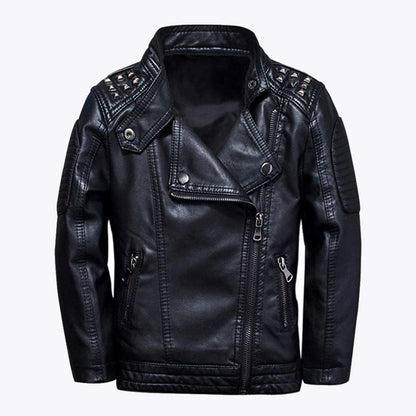 Black Leather Studded Jacket