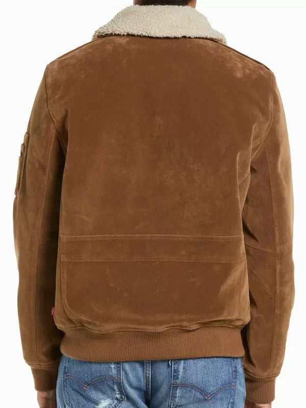 Bomber Suede Leather Jacket for Men