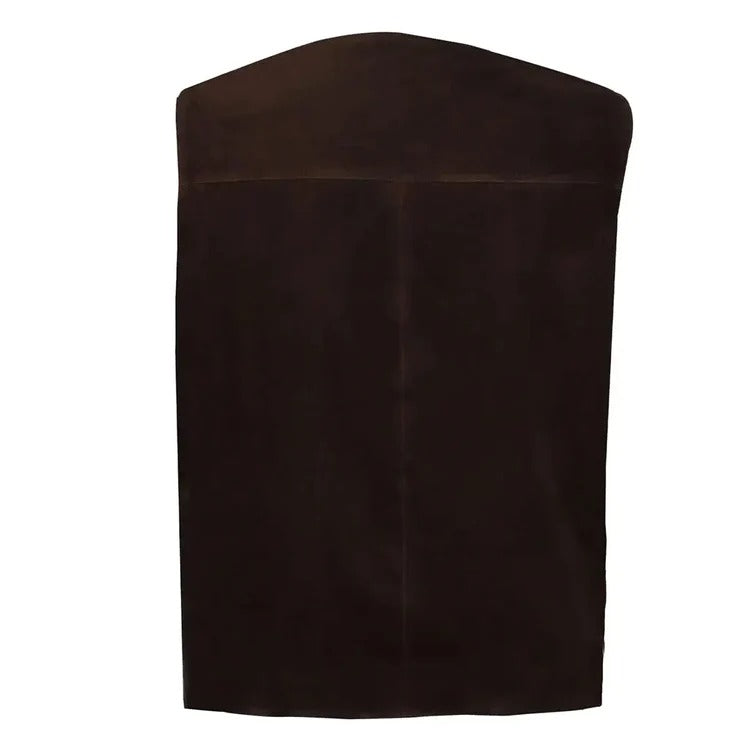 Dark Brown Suede Leather Vest with Multi-Pockets