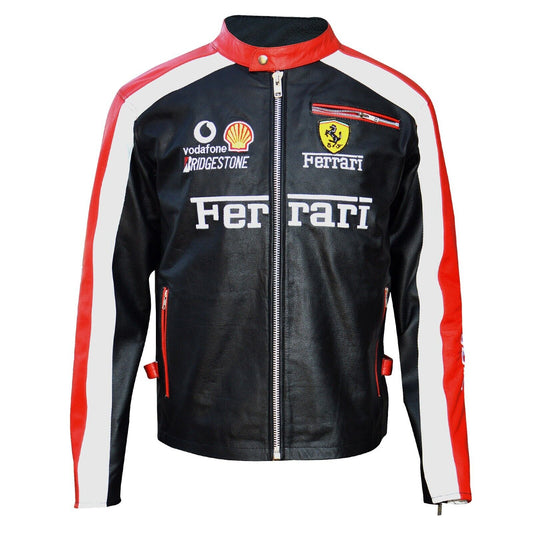 Ferrari Motorcycle Racing Biker Jacket - Red Racing Jacket