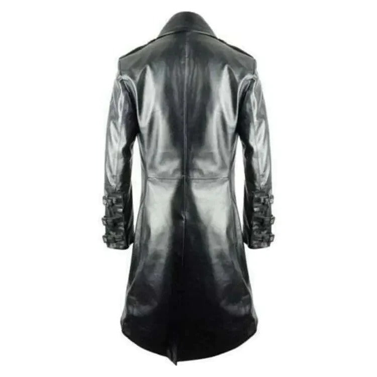 Genuine Black Leather Tail Coat