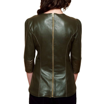 Green Leather Top