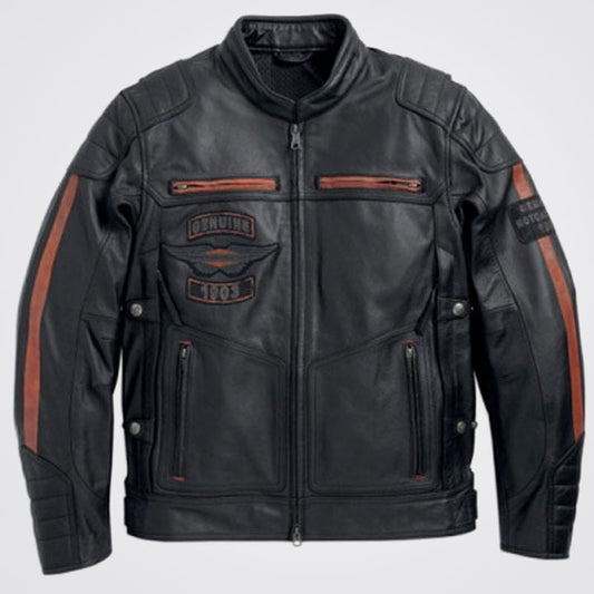 Harley-Davidson Exmoor Reflective Wing Leather Motorcycle Jacket