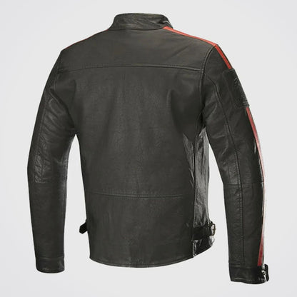 Mens Honda Motorcycle Biker Retro Vintage Genuine Leather Jacket