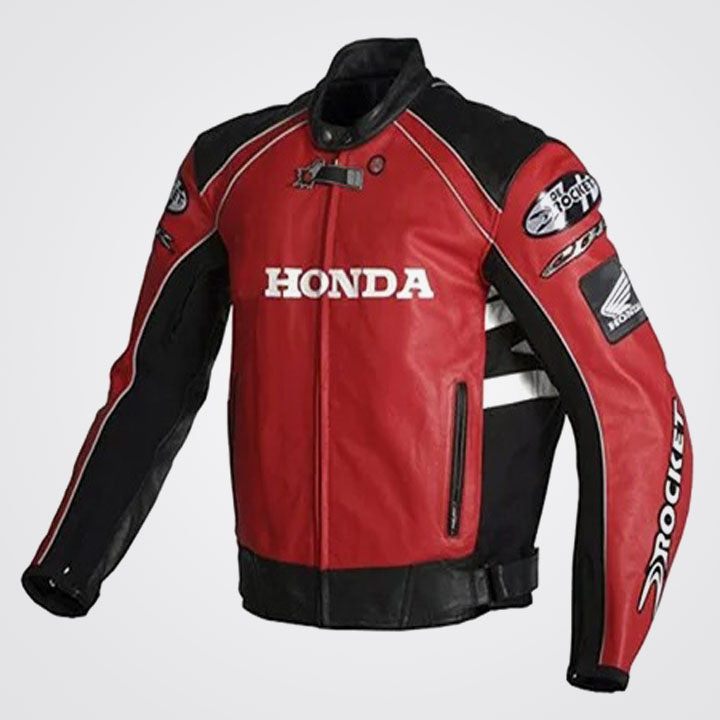 Honda Red And Black Racing Leather Jacket