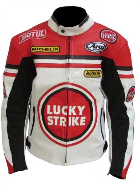 Lucky Strike Sport Motorcycles Racing Leather Jacket