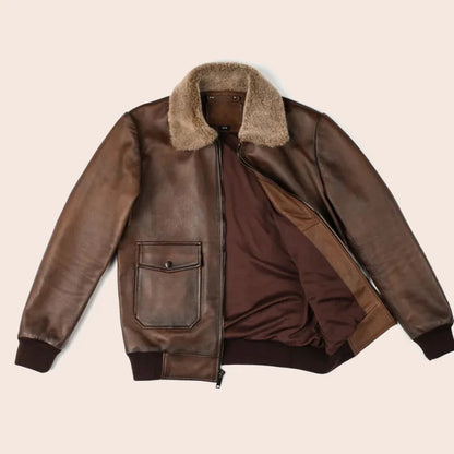 Genuine Leather Bomber Jacket