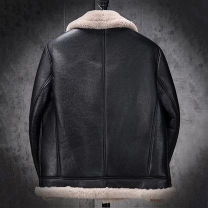 Men's B3 Aviator Shearling Leather Winter Jacket - Classic Bomber Style