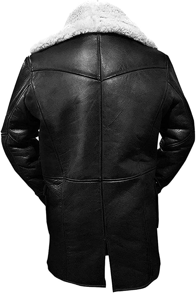 Men's Black RAF B7 Aviator Flight Shearling Leather Coat