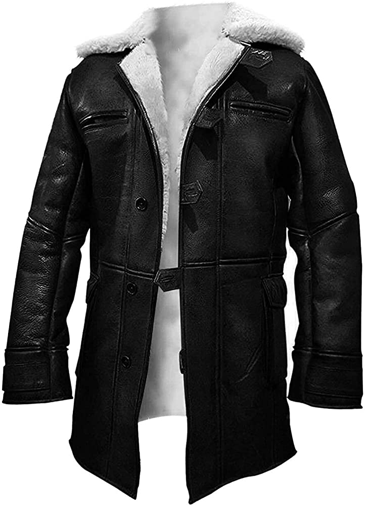 Men's Black RAF B7 Aviator Flight Shearling Leather Coat