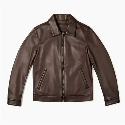 Men's Brown Genuine Sheepskin Leather Jacket
