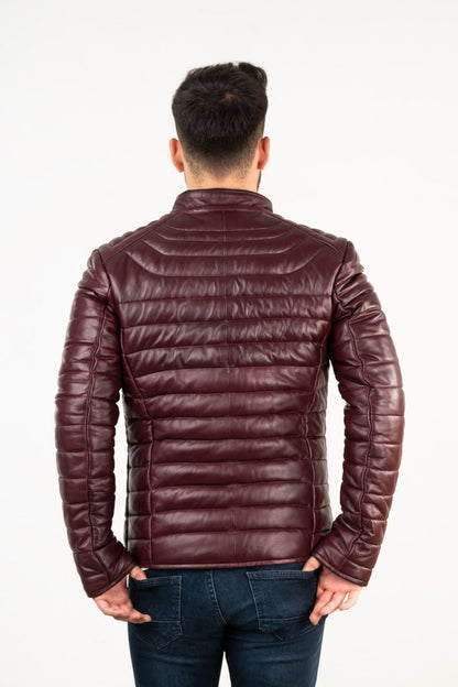 Men's Genuine Lambskin Leather Winter Bomber Jacket