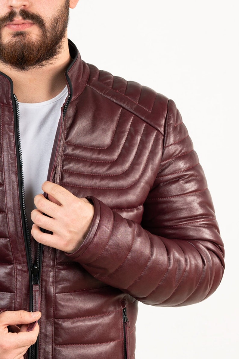 Men's Genuine Lambskin Leather Winter Bomber Jacket