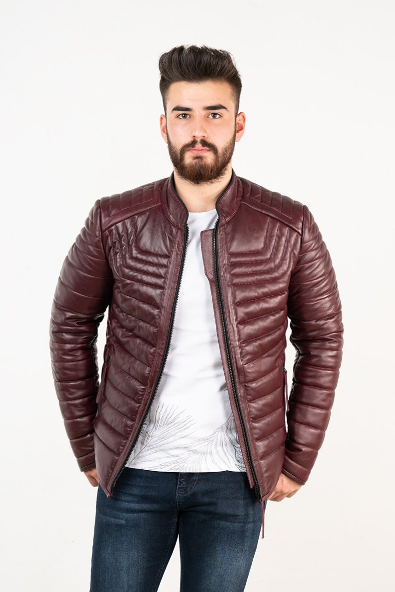 Men's Genuine Lambskin Leather Winter Bomber Jacket