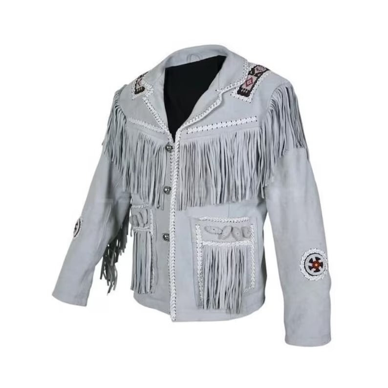 Men's Western Fringe Jacket - Native American Leather Jacket