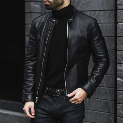 New Black Racer Moto Leather Jacket