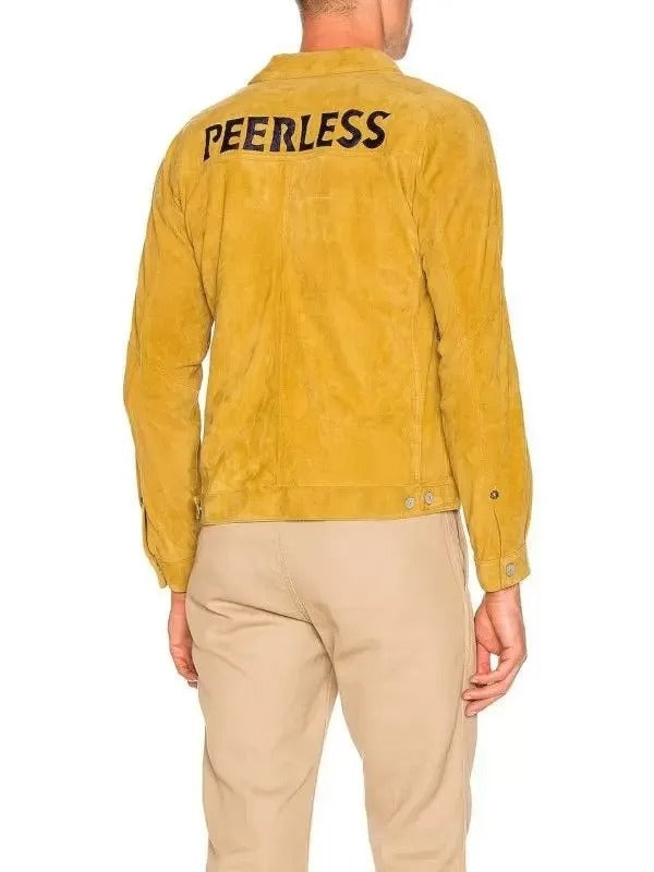 Premium Yellow Suede Leather Jacket for Men