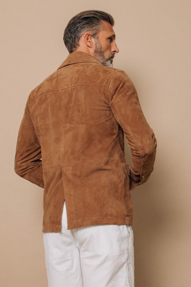 Men's Brown Pure Suede Field Leather Jacket