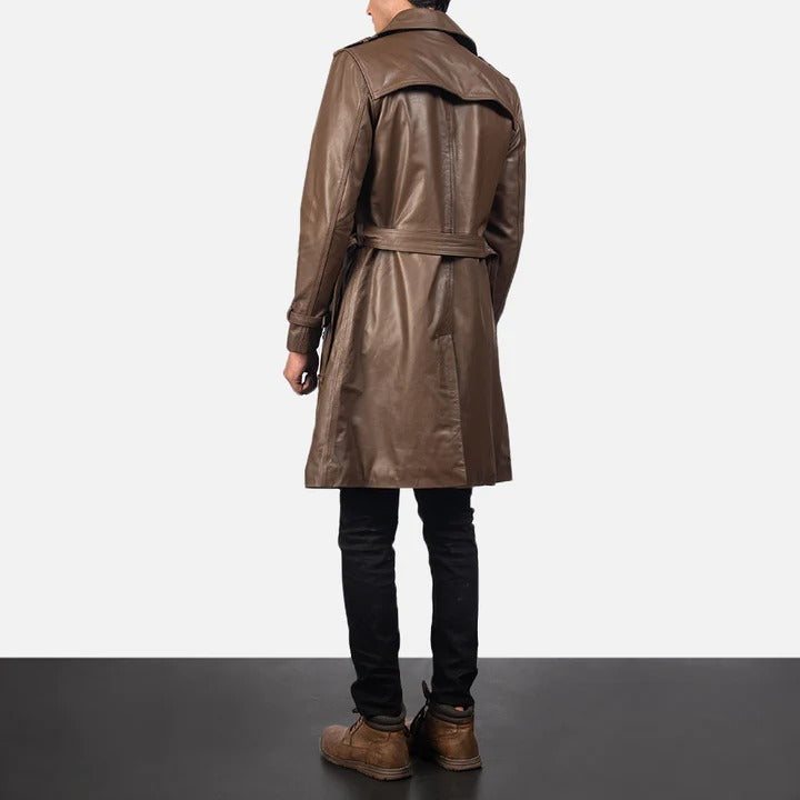 Leather Trench Coat Mens