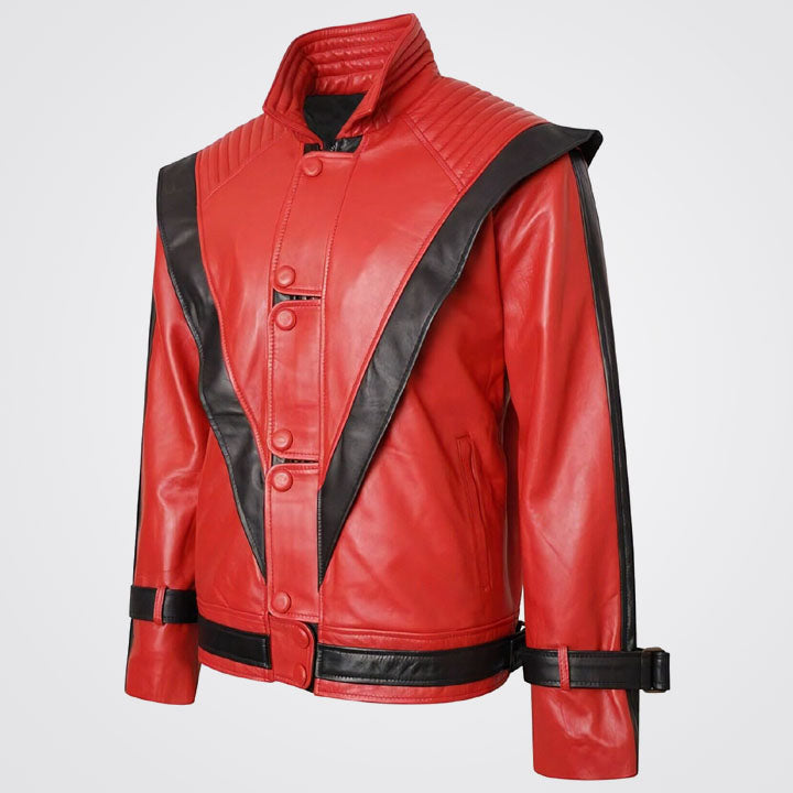 Men's MJ Thriller Michael Jackson Classic Genuine Leather Jacket