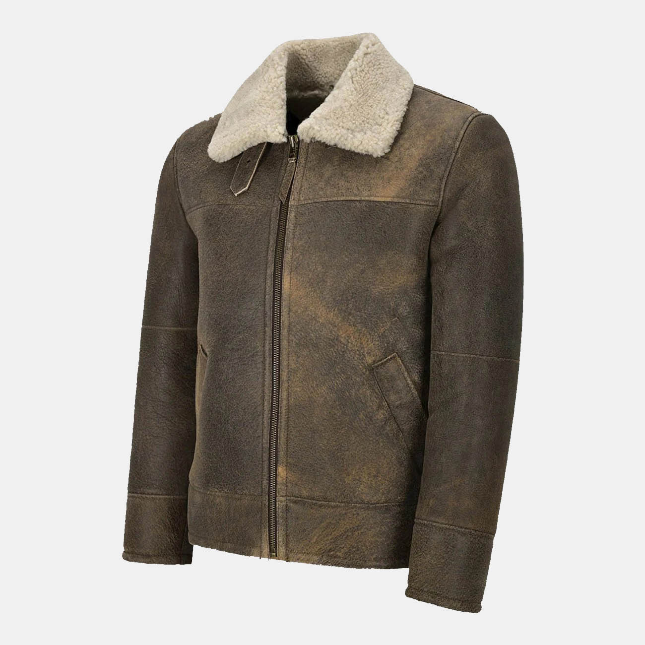 Men's Vintage Brown Fashion Shearling Jacket
