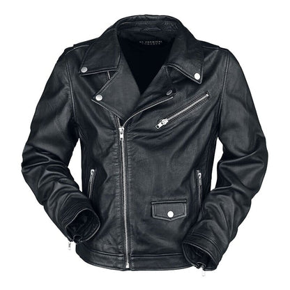 My Chemical Romance Inspired NJ Cross Black Leather Moto Jacket