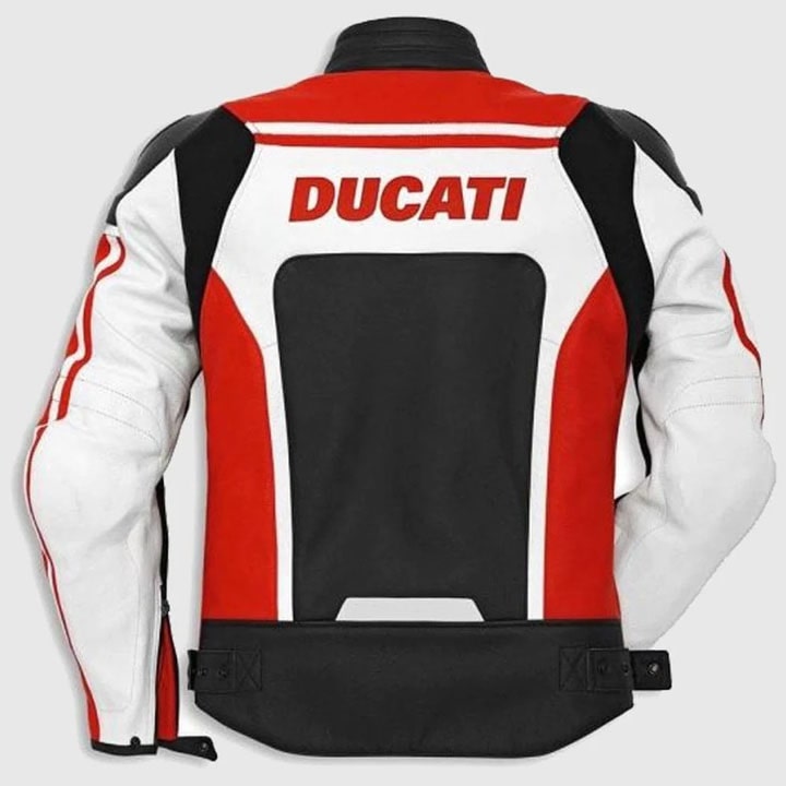 New Red Ducati Corse Style Motorcycle Leather Biker Jacket