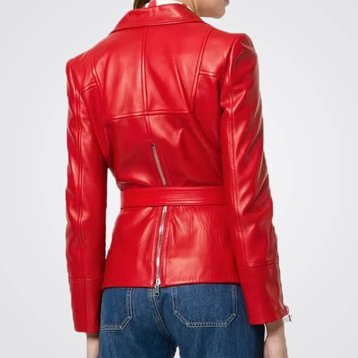 Red Leather Motorcycle Jacket