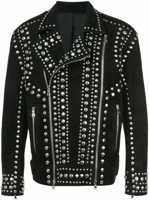 Black Suede Studded Jacket