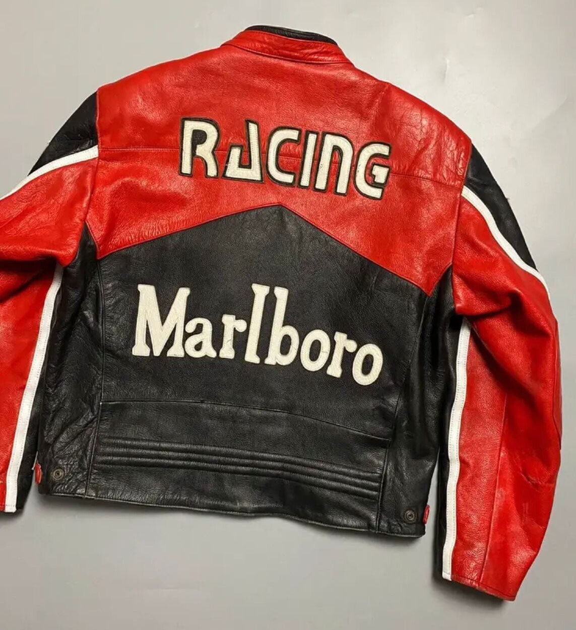 Rare Racing Marlboro Leather Biker Jacket for Men