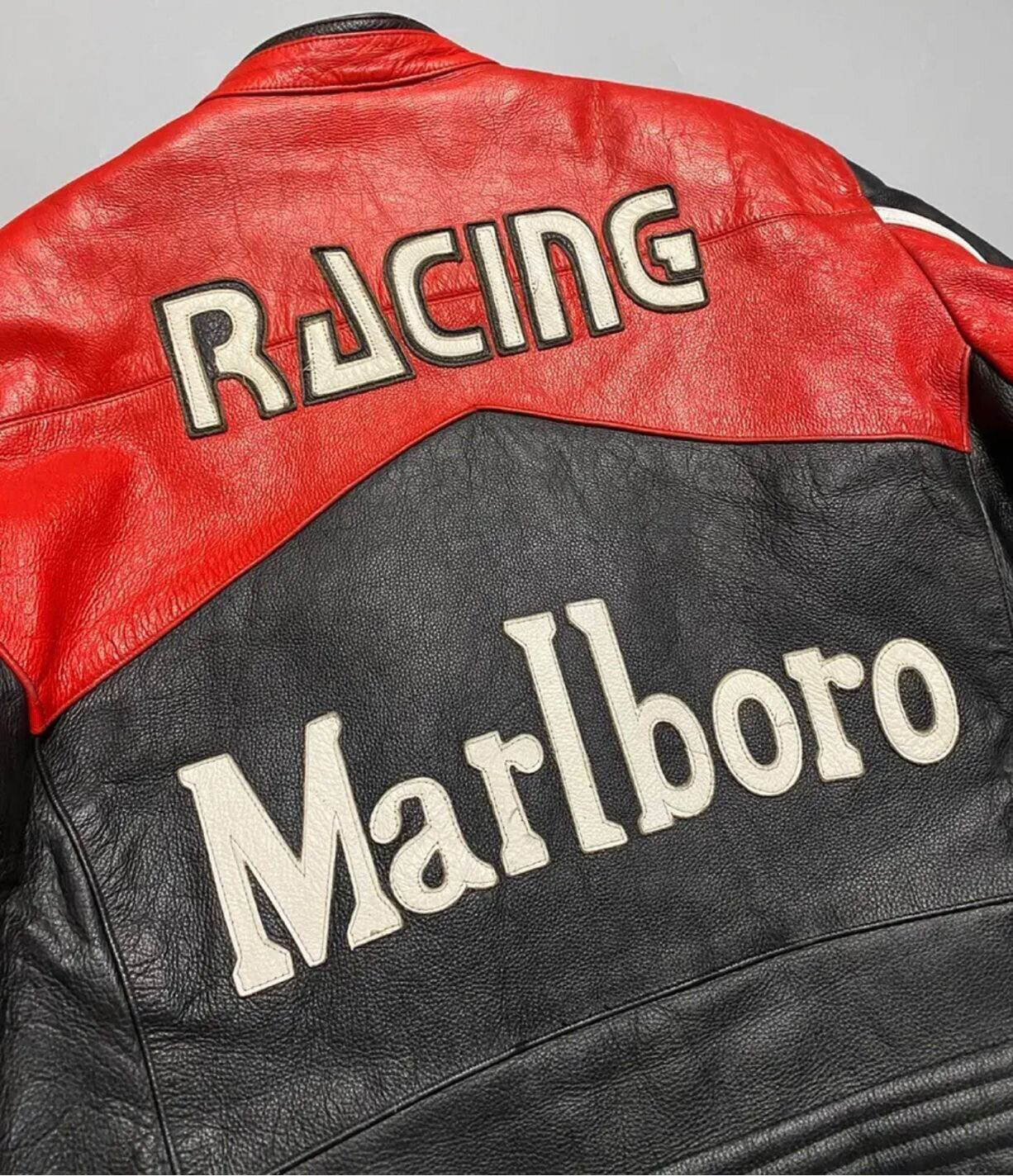 Rare Racing Marlboro Leather Biker Jacket for Men