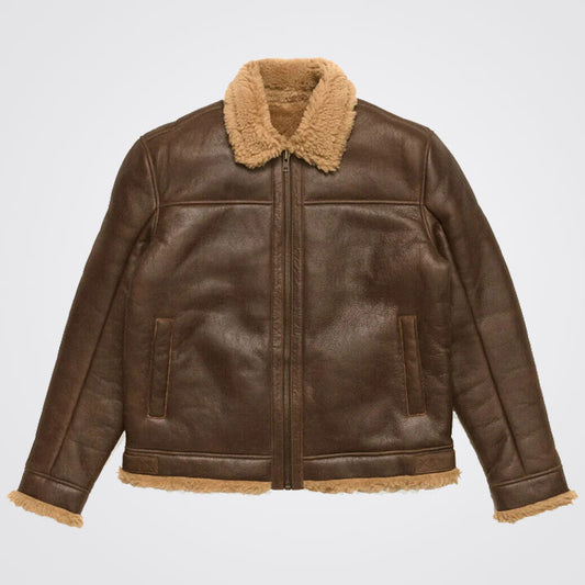 Shearling Leather Sheepskin WW2 Bomber Jacket