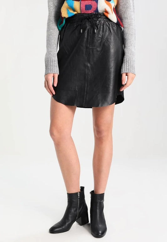 Real Lambskin Leather Skirt - Women's Slim Fit Leather Skirt