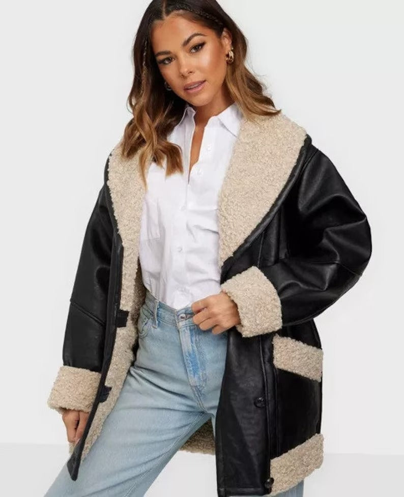 Women's Aviator Pilot Style B3 Shearling Jacket