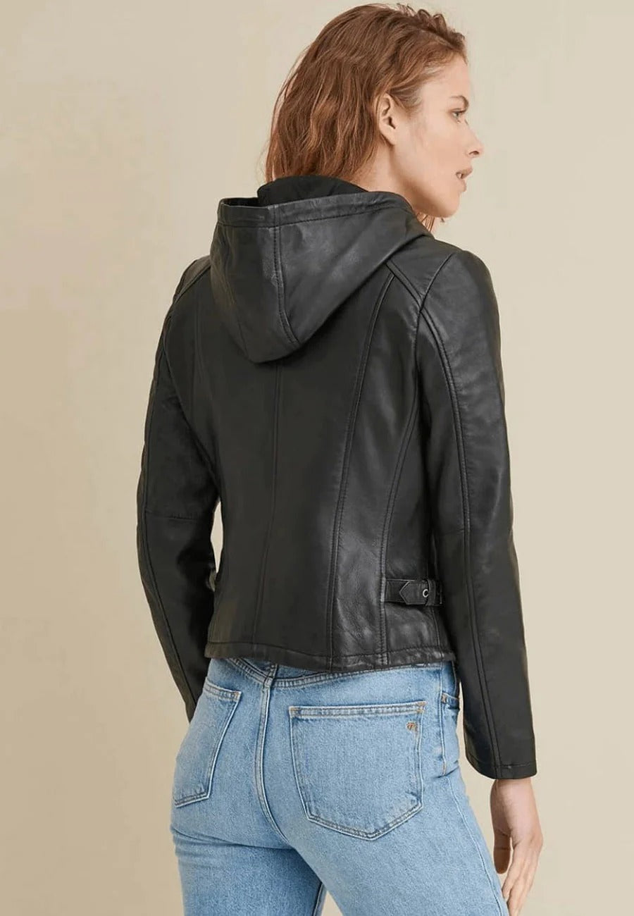 Hooded Leather Jacket